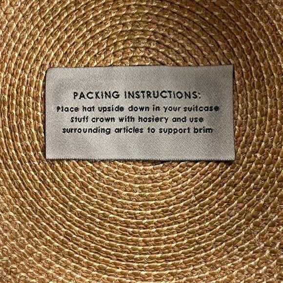 Eric Javits Classic Bucket/Cloche Hybrid Woven Raffia Sun Hat Wide Brim Camel - Picture 9 of 13